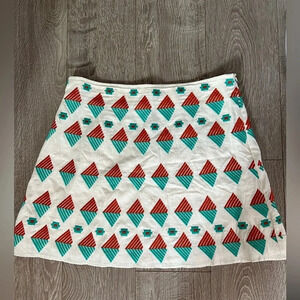 Boho embroideried linen blend mini skirt - THML - Size M